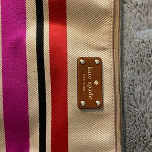 Kate Spade striped multi color clutch